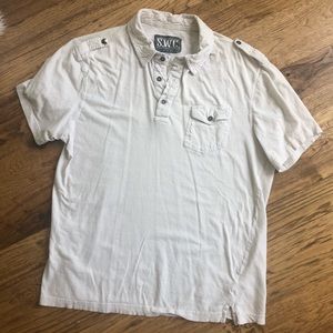 Cream Casual Men’s Short Sleeve Shirt